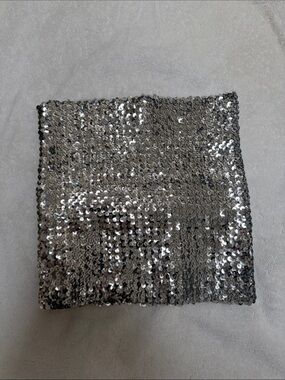 Silver Sequin Tube Top